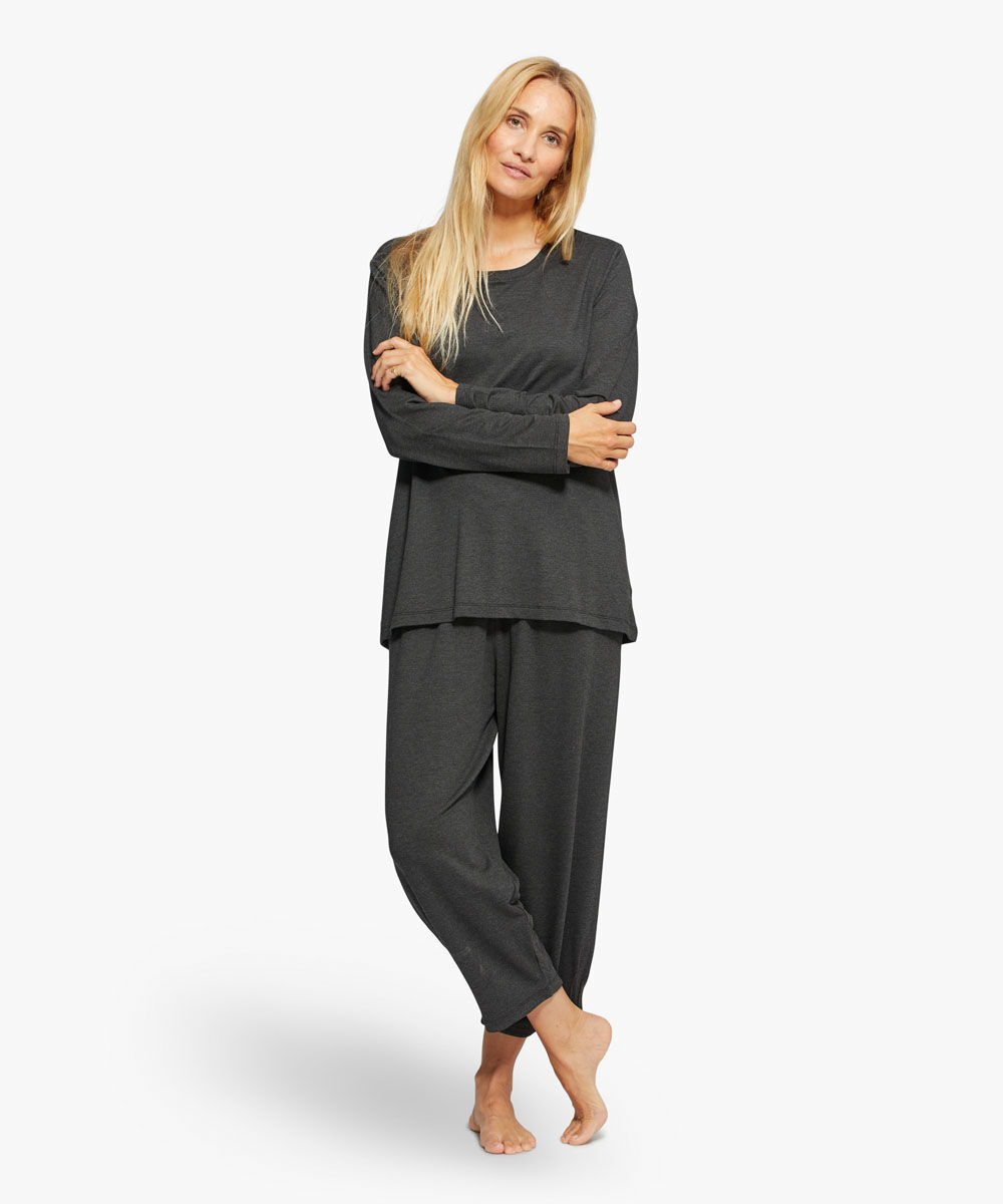 Berta JERSEY Top, D. Grey mel.