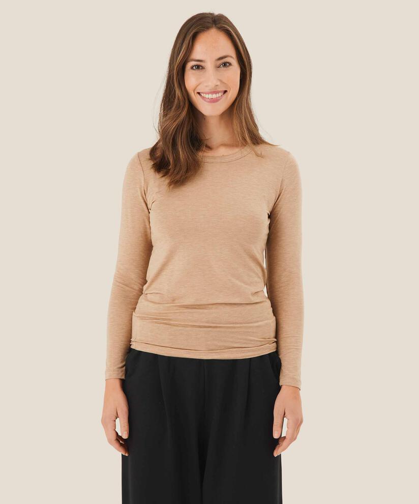 Doritla JERSEY Topp, Toffee Melange