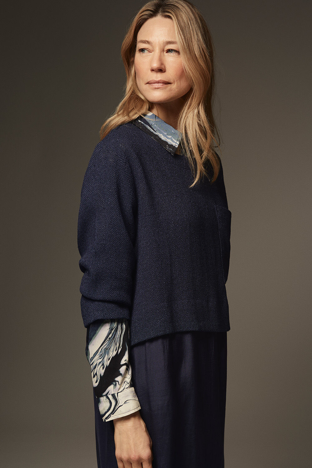 Nonah Kl&auml;nning - Navy Blazer, Imanja Skjorta - Wisteria