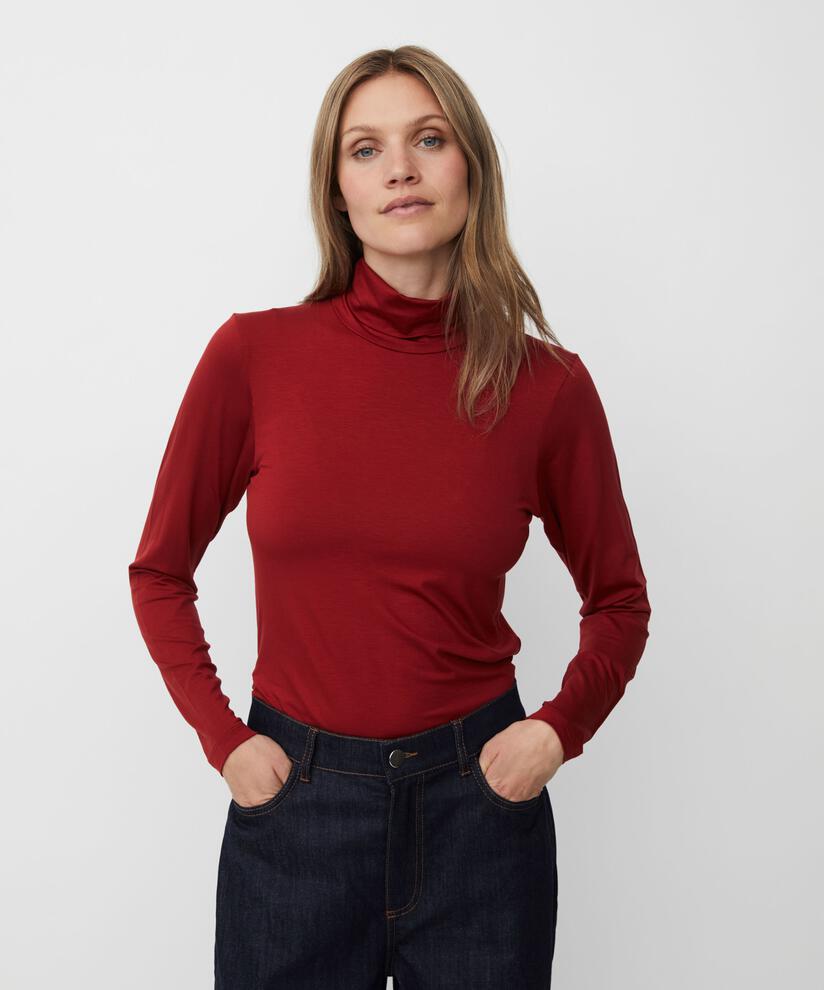Brooklyn JERSEY Topp, Red Dahlia