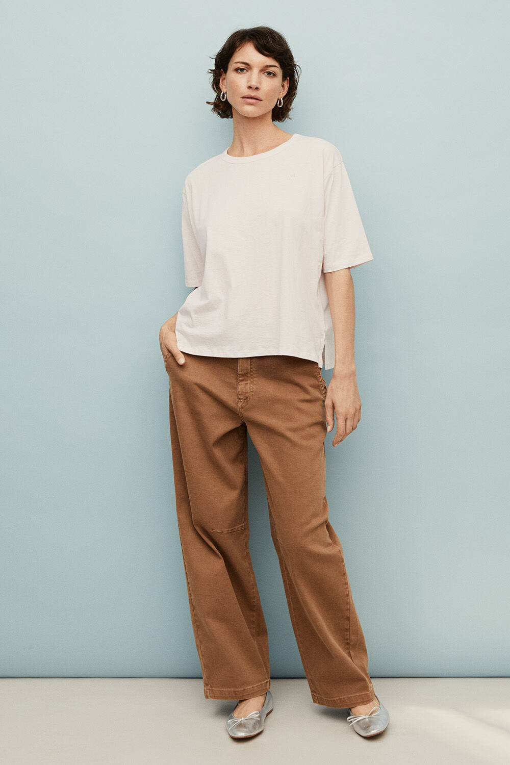 Doreann JERSEY Topp - White, Povienne Jeans - Otter