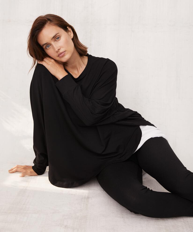 Dema Jersey Topp, Black