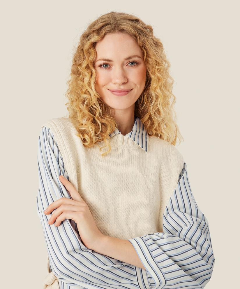 Fumiko Stickad Slipover, Whitecap