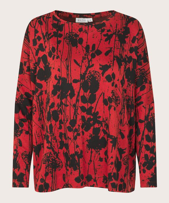 Barr JERSEY Topp, Scarlet Sage