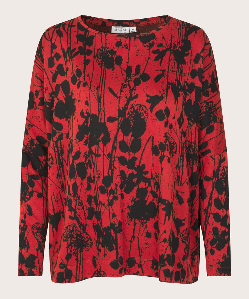 Barr JERSEY Topp, Scarlet Sage