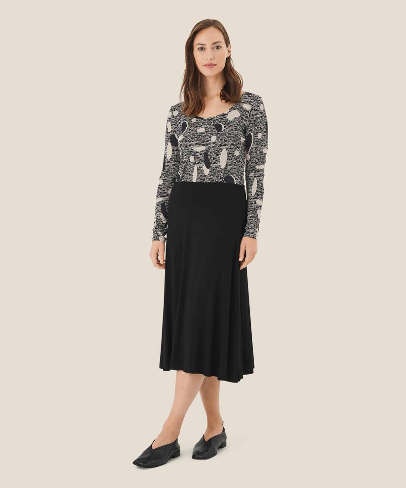 Saba JERSEY Kjol, Black, hi-res