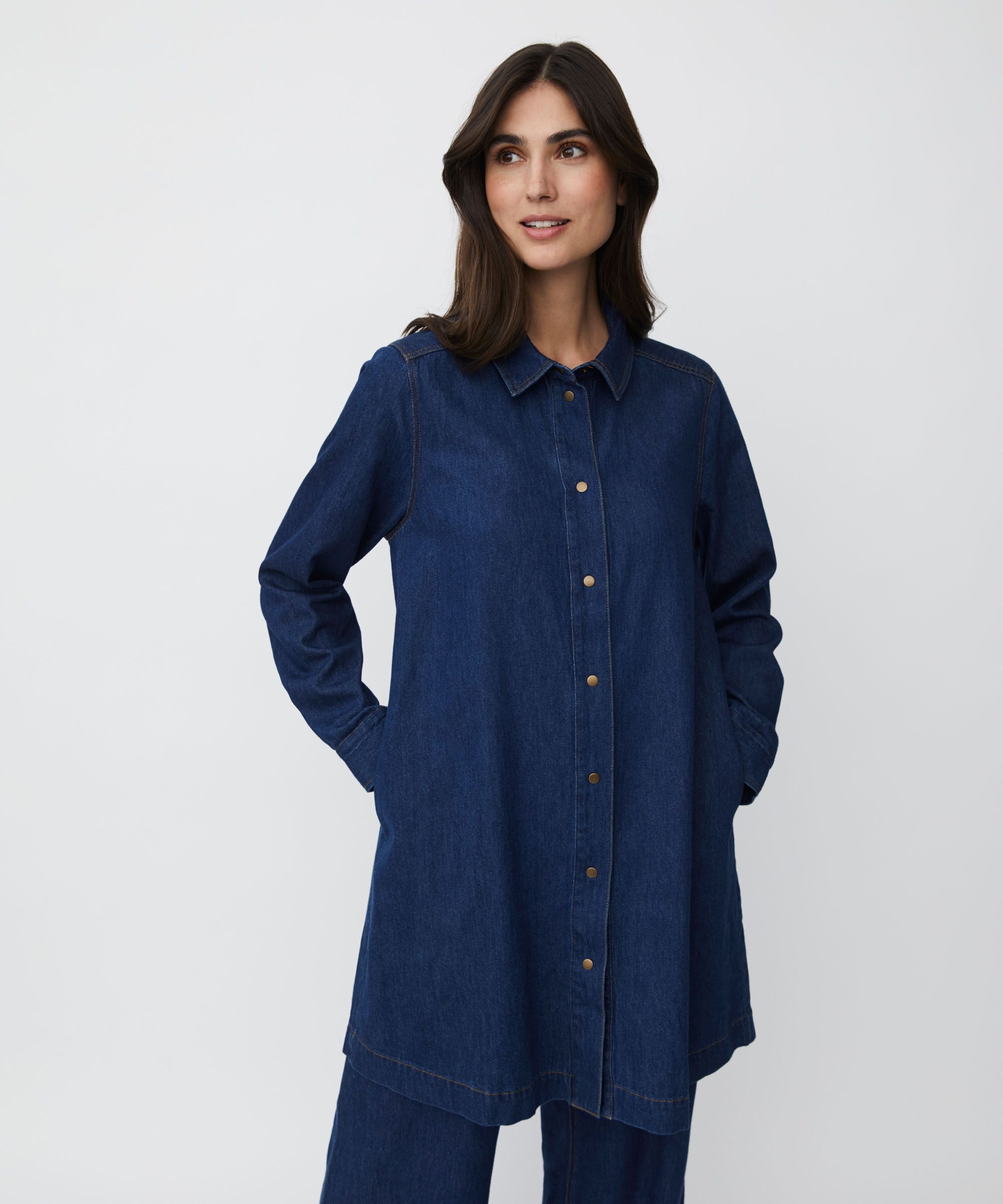 Ingelena Denim Skjorta , Dark Denim