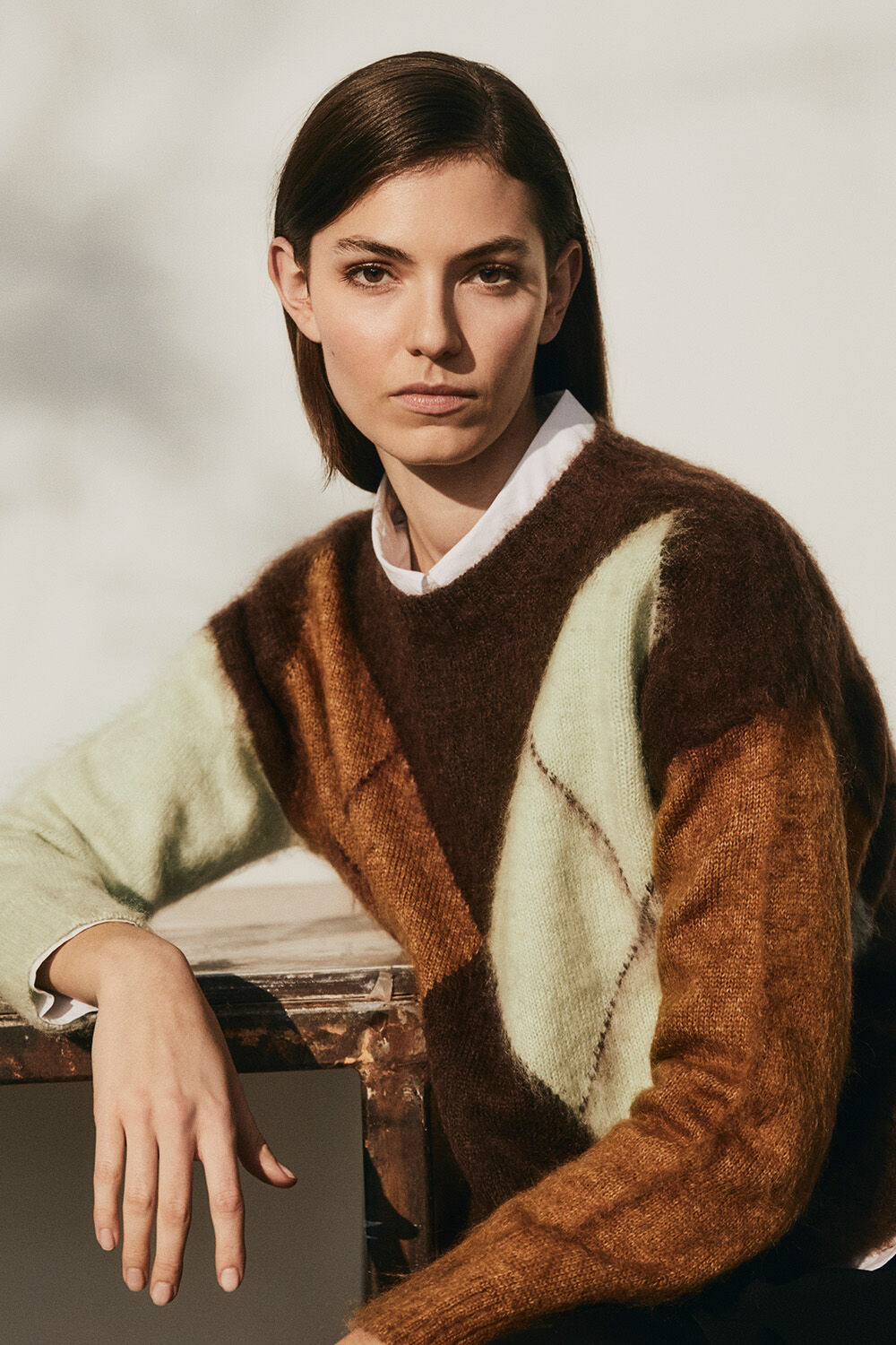 Finley ull topp - Slate Black, Imma skjorta - White