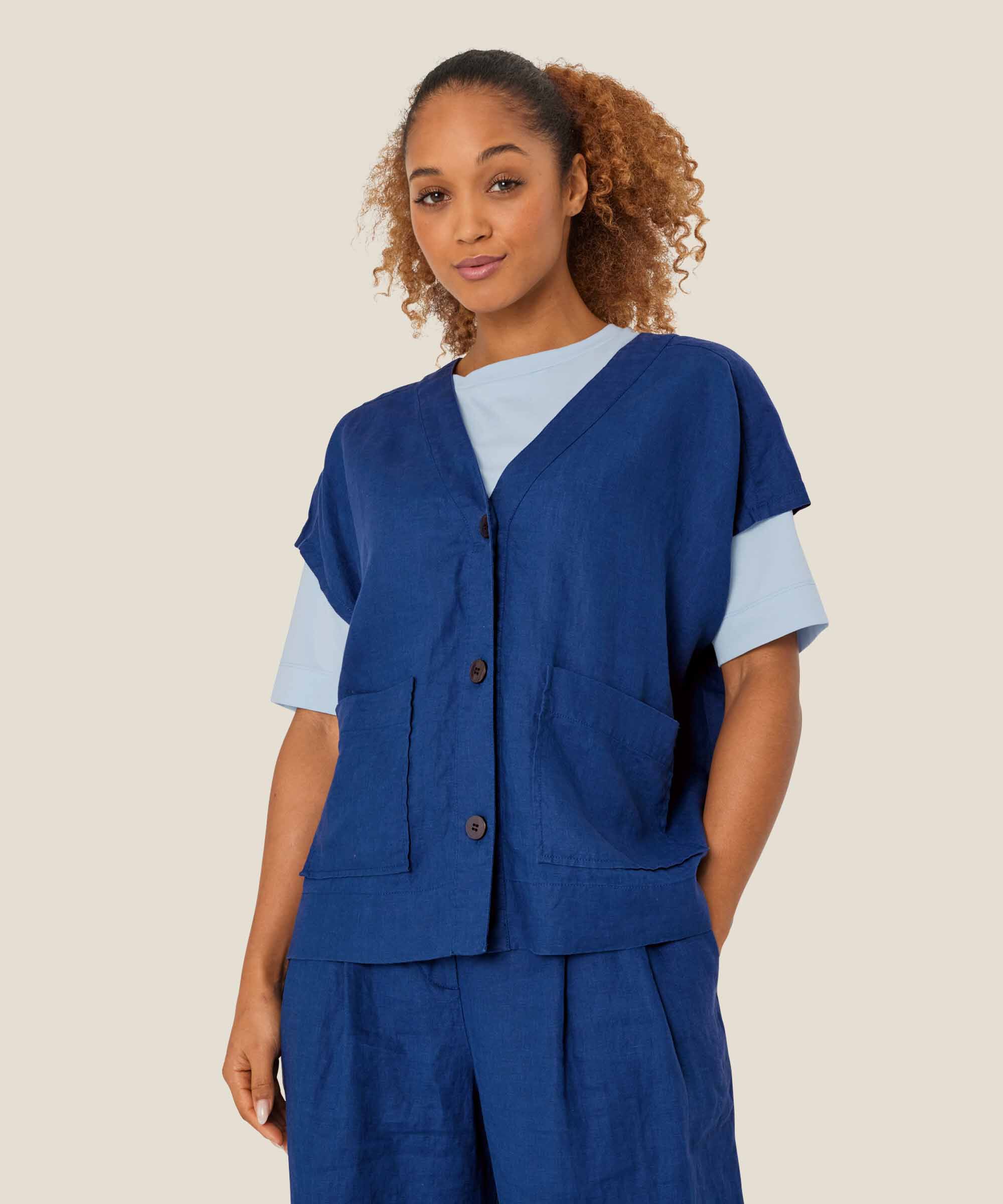 Idoro Skjorta, Navy Peony