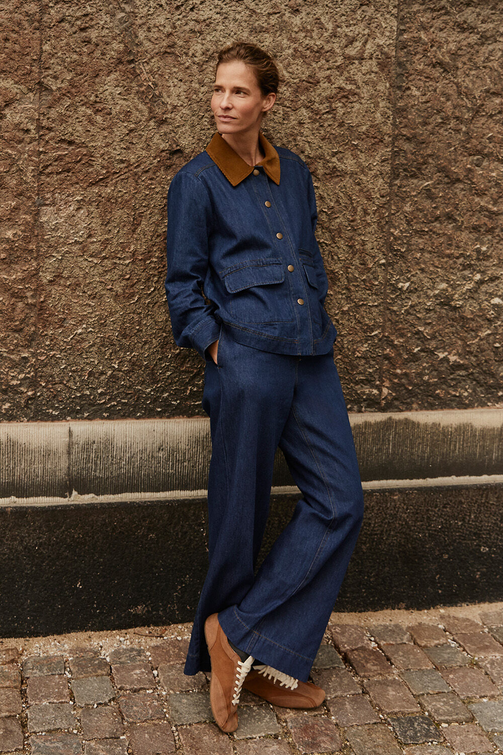 Julemi Denim Jacka - Dark Denim, Polyxena Jeansbyxor - Dark Denim