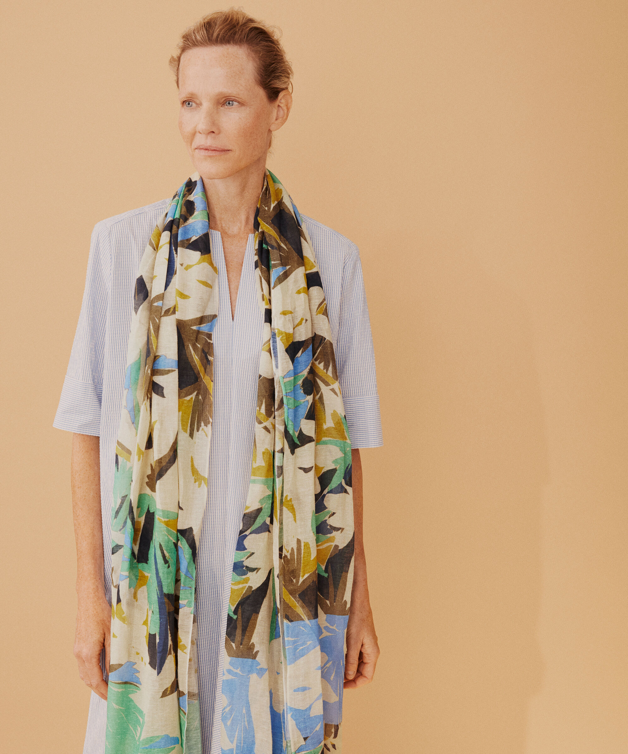 Azuko Scarf, Dusky Green