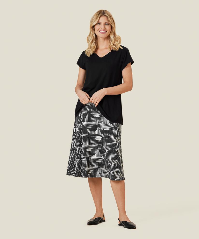SABA JERSEY KJOL, Black