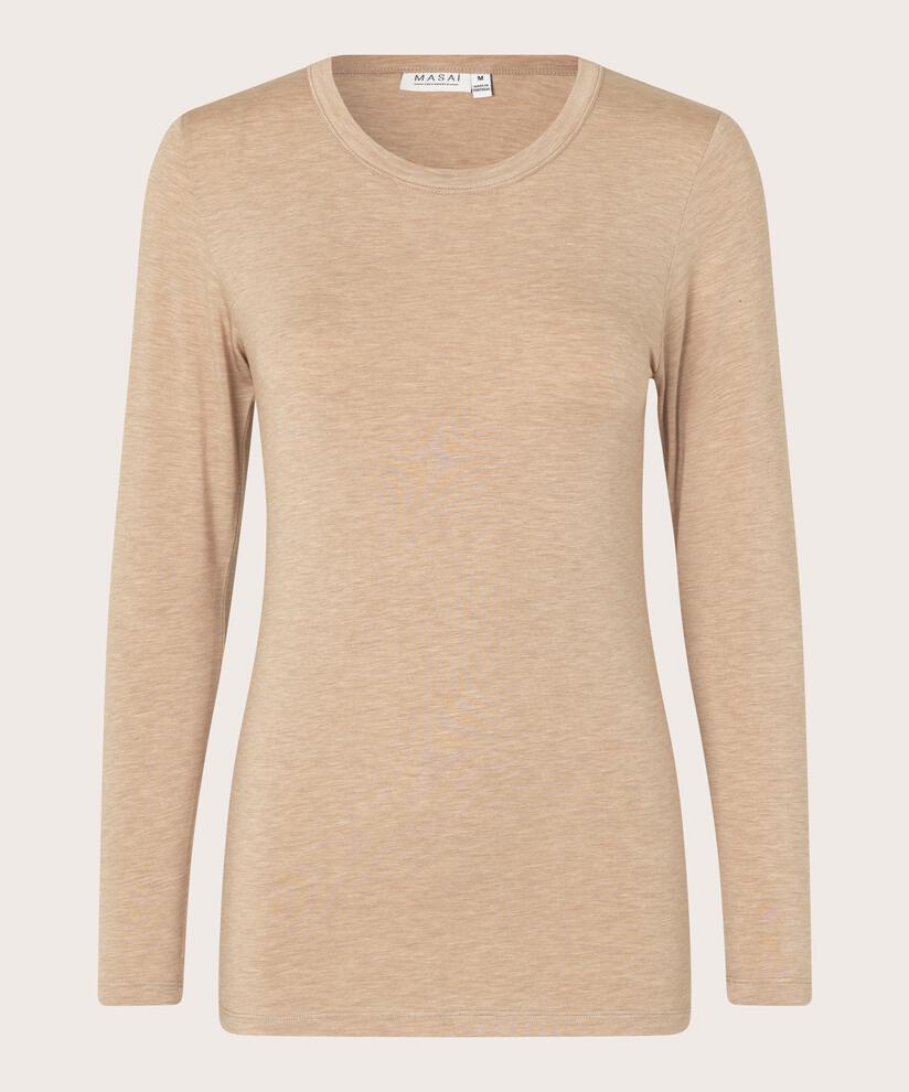Doritla JERSEY Topp, Toffee Melange