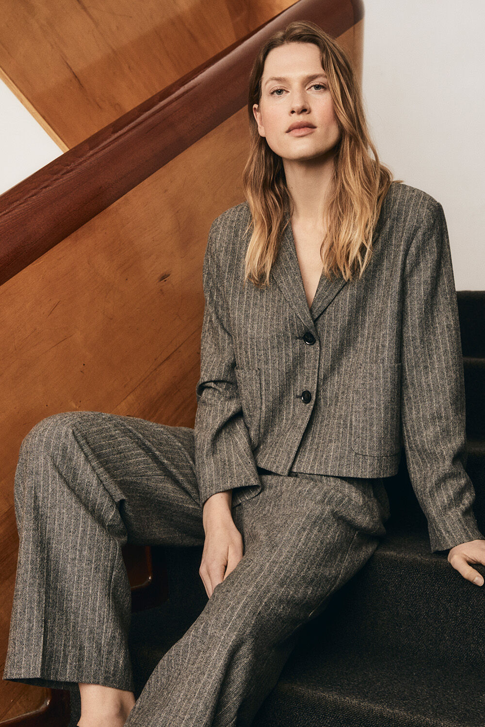Jalia blazer - D. Grey mel., Perila Byxor - D. Grey mel.
