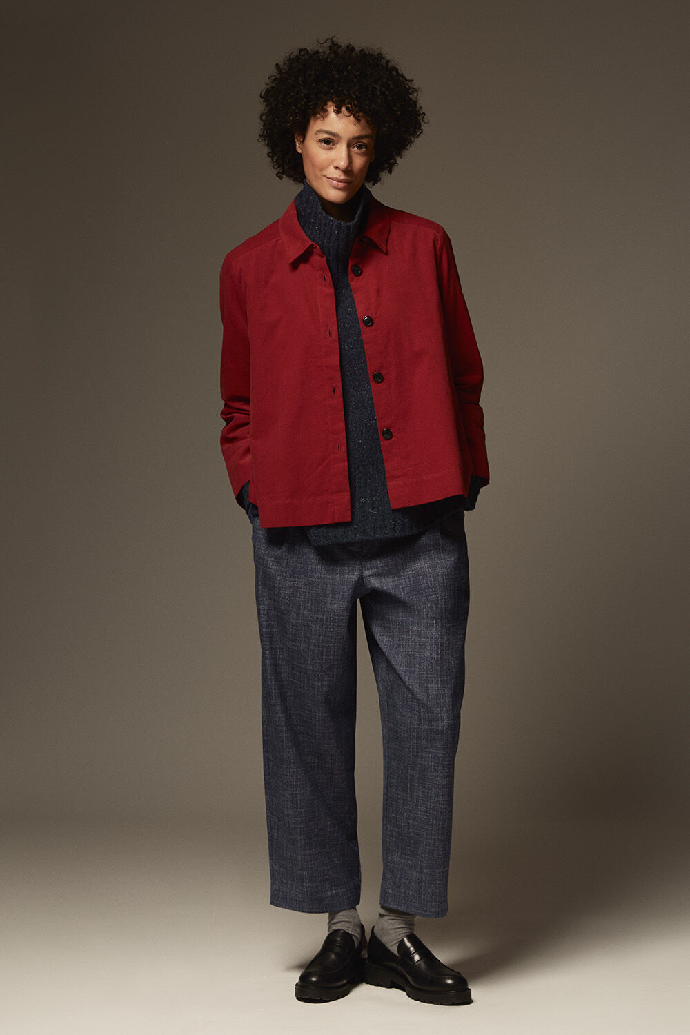 Iowa Skjorta - Red Dahlia, Brooklyn JERSEY Topp - Navy Blazer, Philadelphia Byxor - Navy Blazer