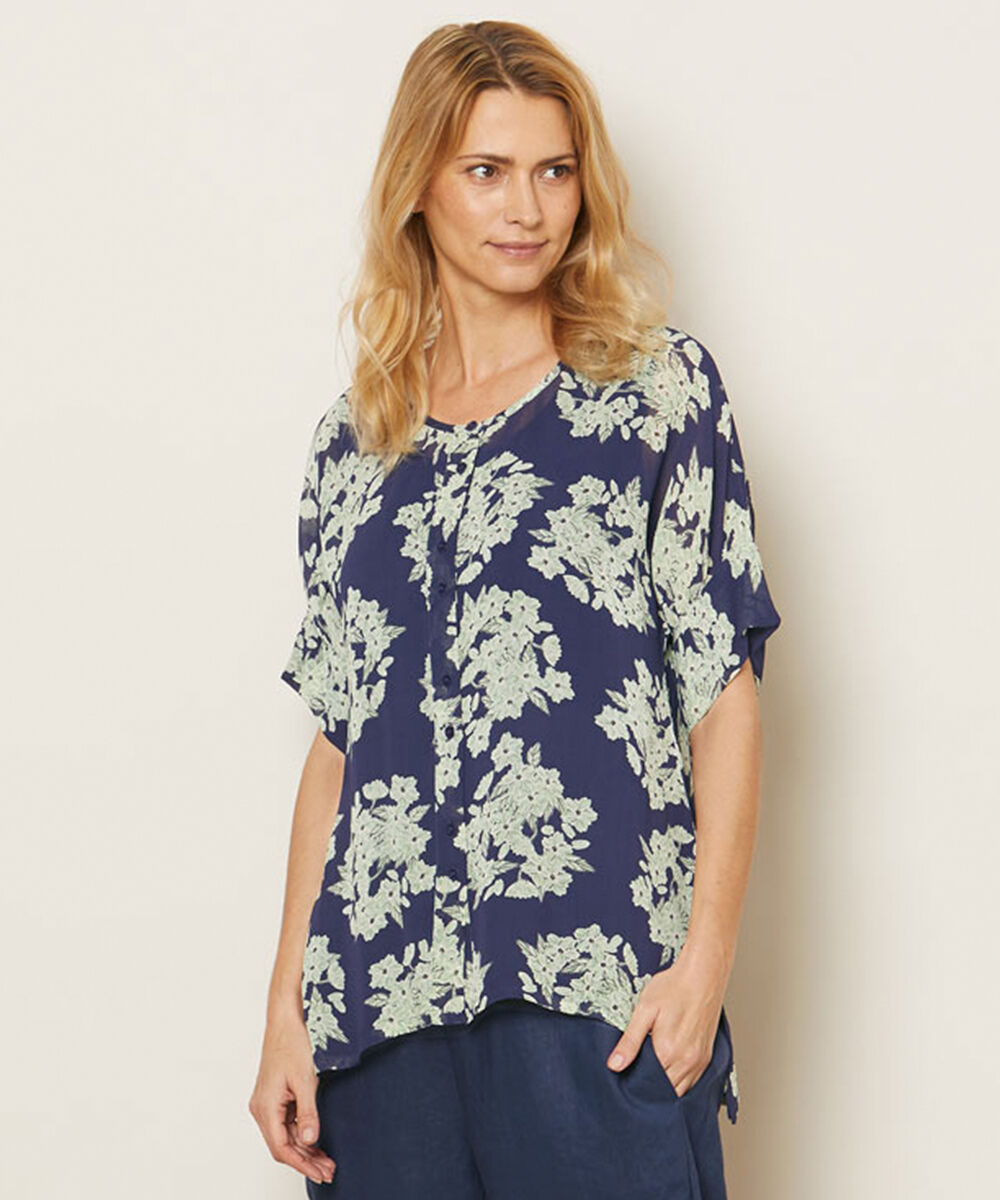 IESHA SKJORTA, Medieval Blue