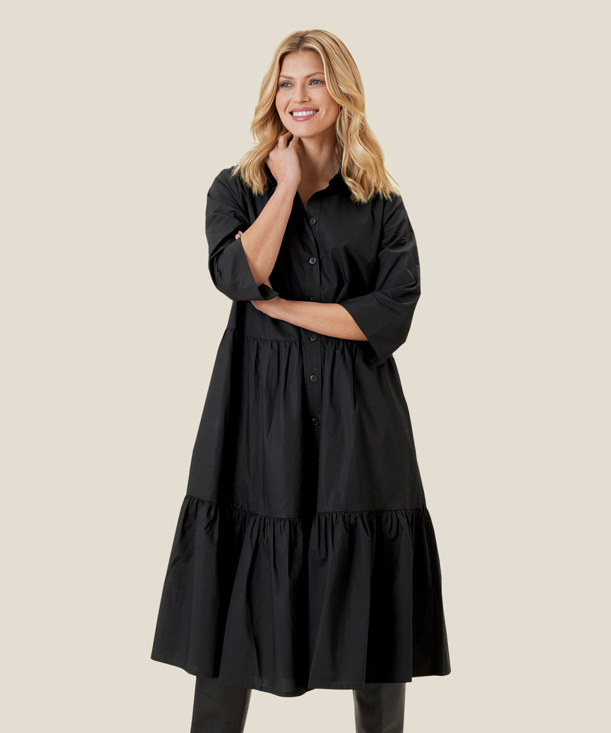 NYDILLA SKJORTKLÄNNING, Black