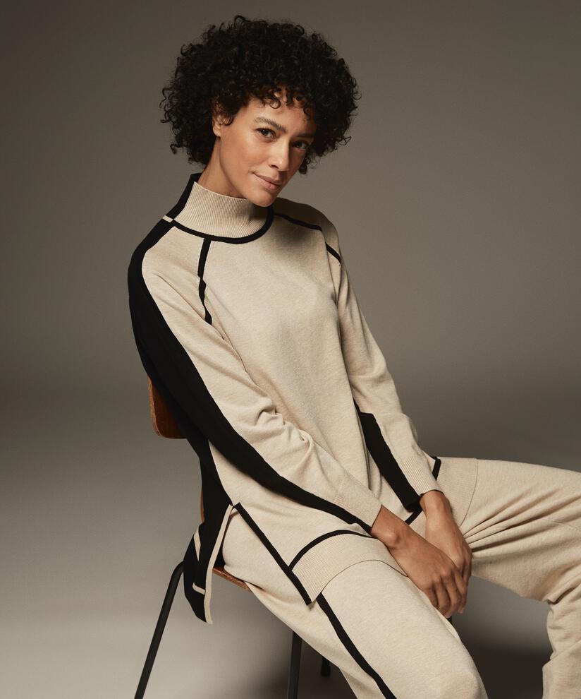 Freyane topp, L beige mel