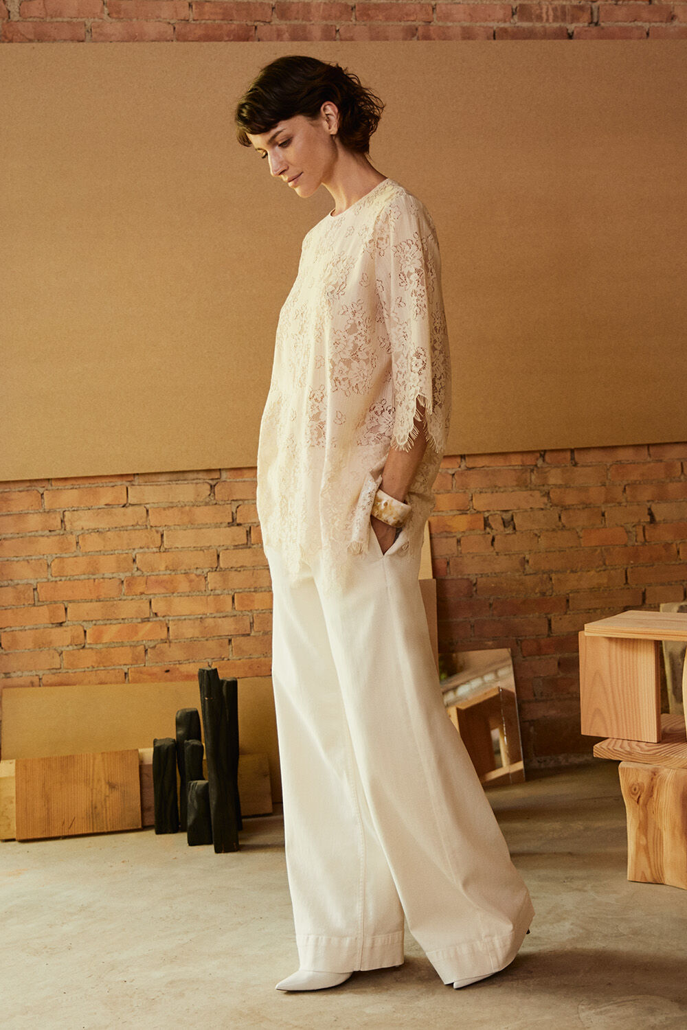 Galdora Tunika - Fog, Polyxena Jeans - Jet Stream, Rosienne Armband - Whitecap