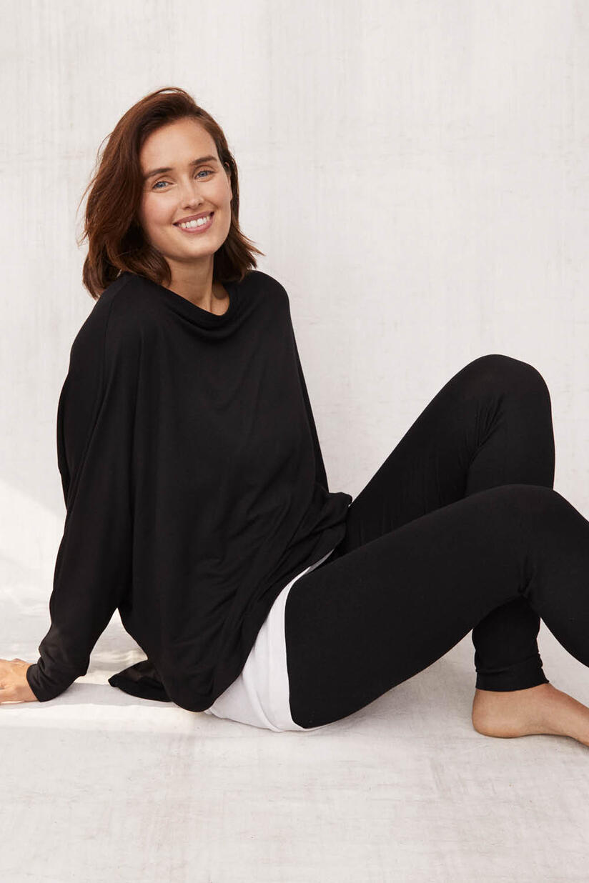 Dema Jersey Topp - Black, Nerin JERSEY Klänning - White, Pio JERSEY Leggings - Black