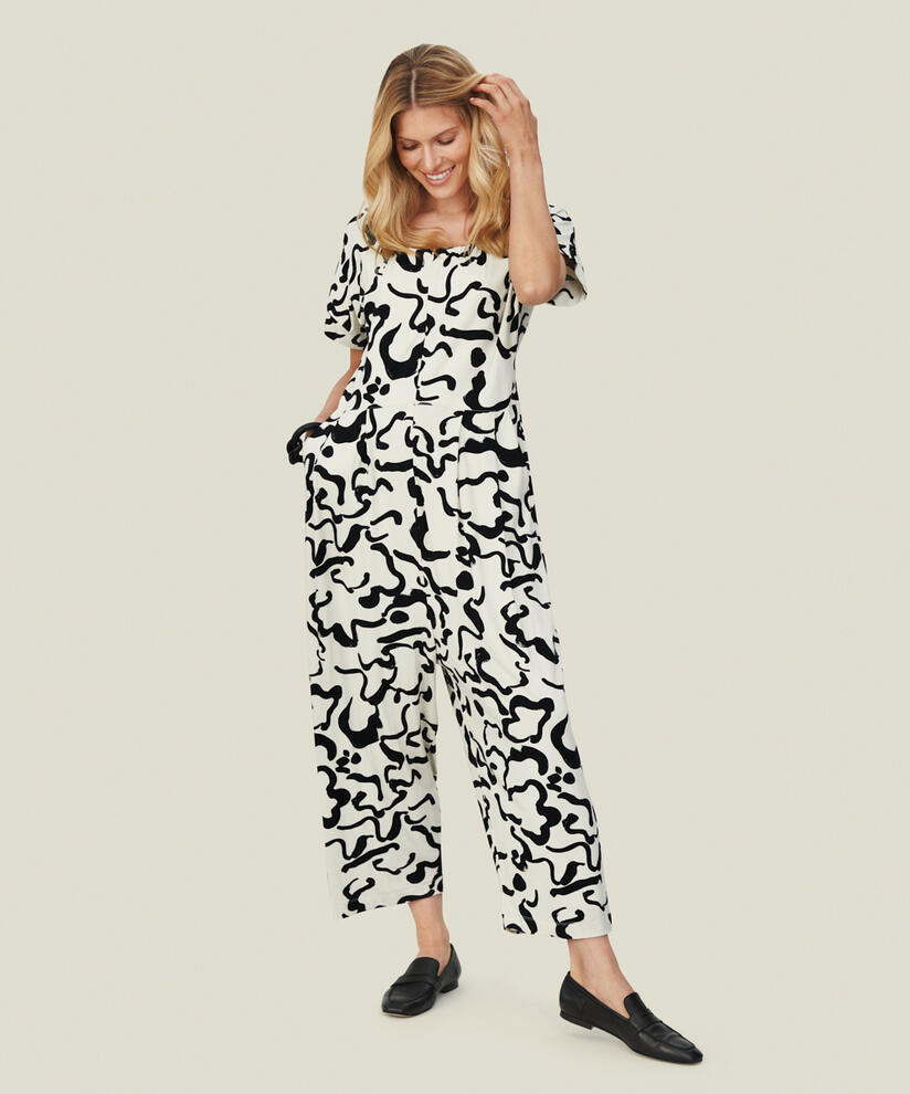 NETTA JERSEY JUMPSUIT, Black