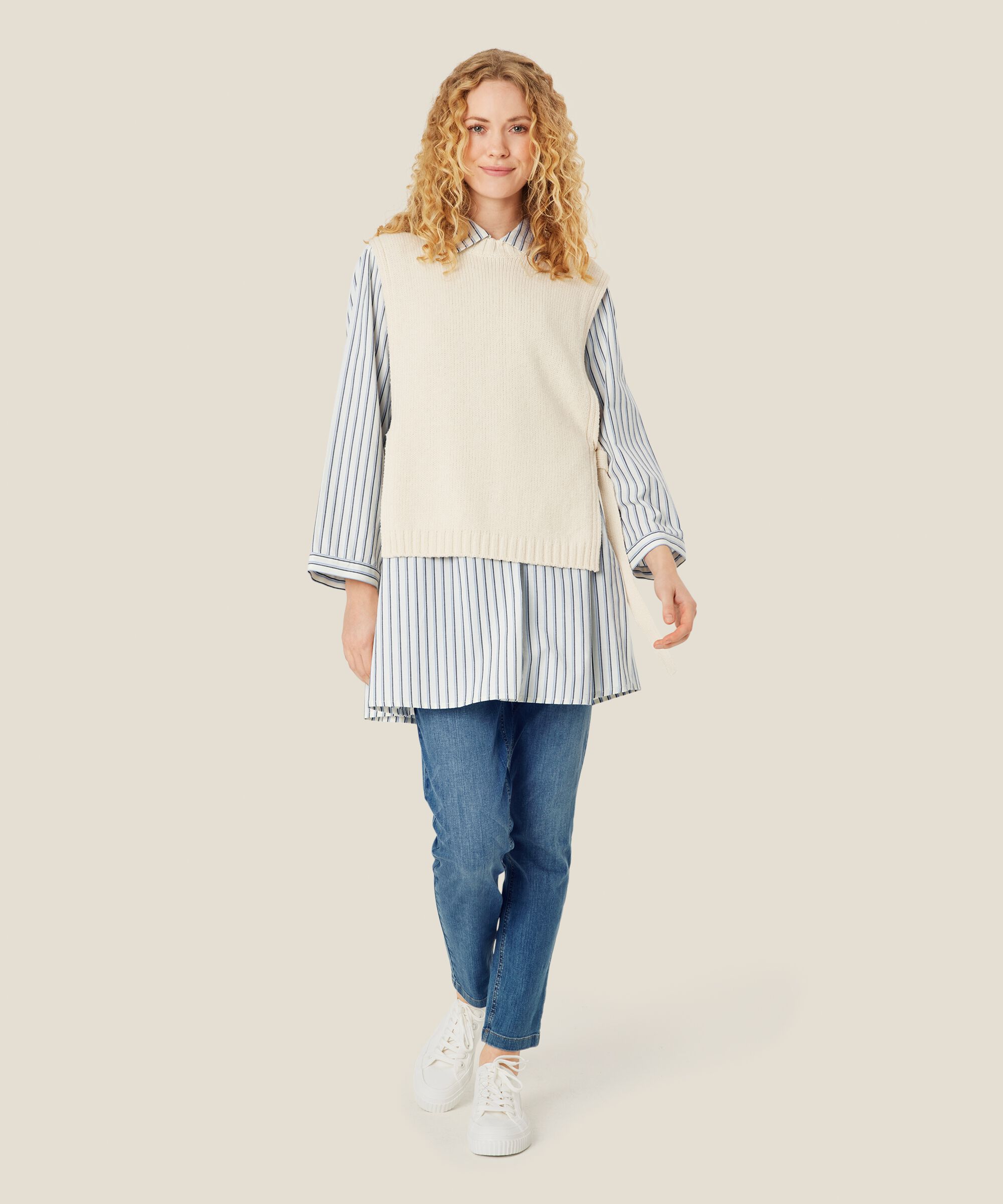 Fumiko Stickad Slipover, Whitecap