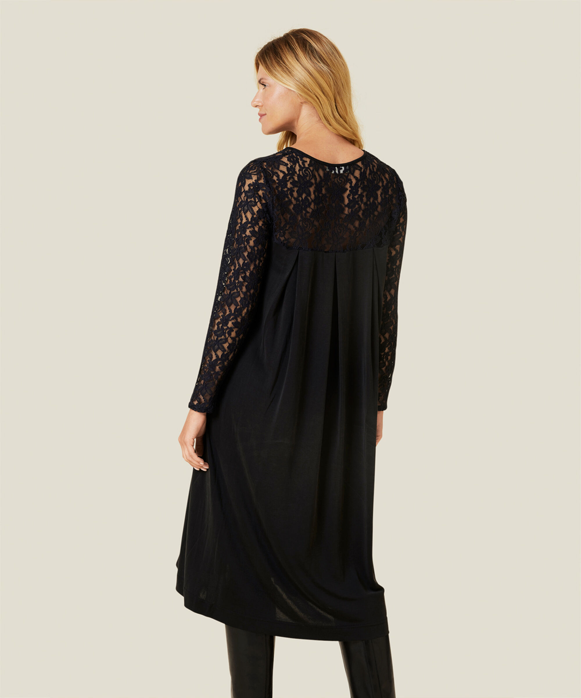 NERIDA JERSEY KLÄNNING, Black