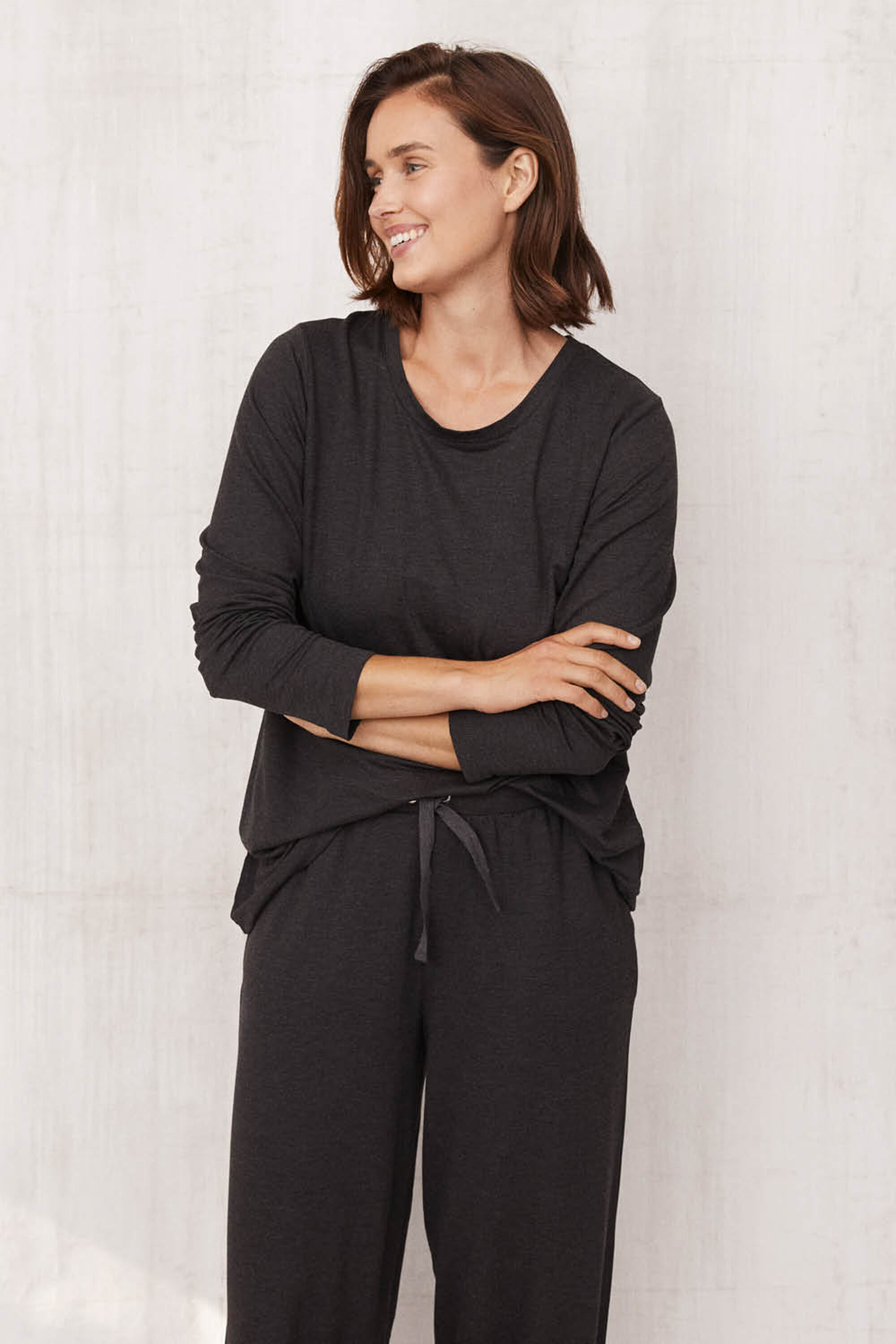 Berta JERSEY Top - D. Grey mel., PERSINI JERSEY BYXOR - D. Grey mel.