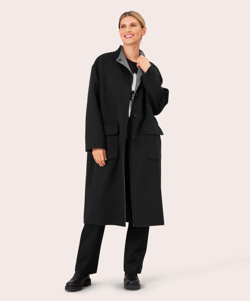 Tora Uldkappa, Black/m.grey.m