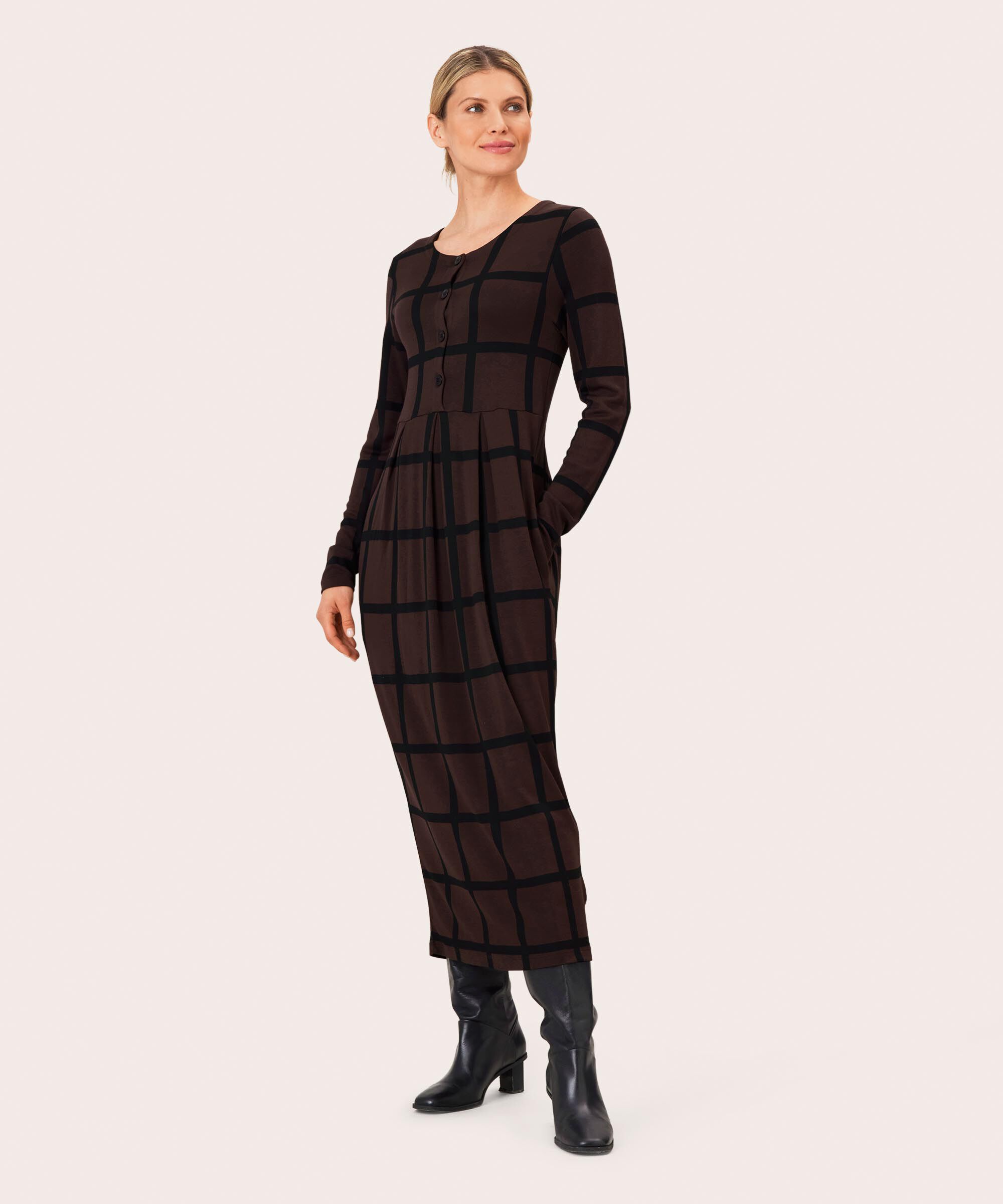 Nilana JERSEY Klänning, Coffee Bean