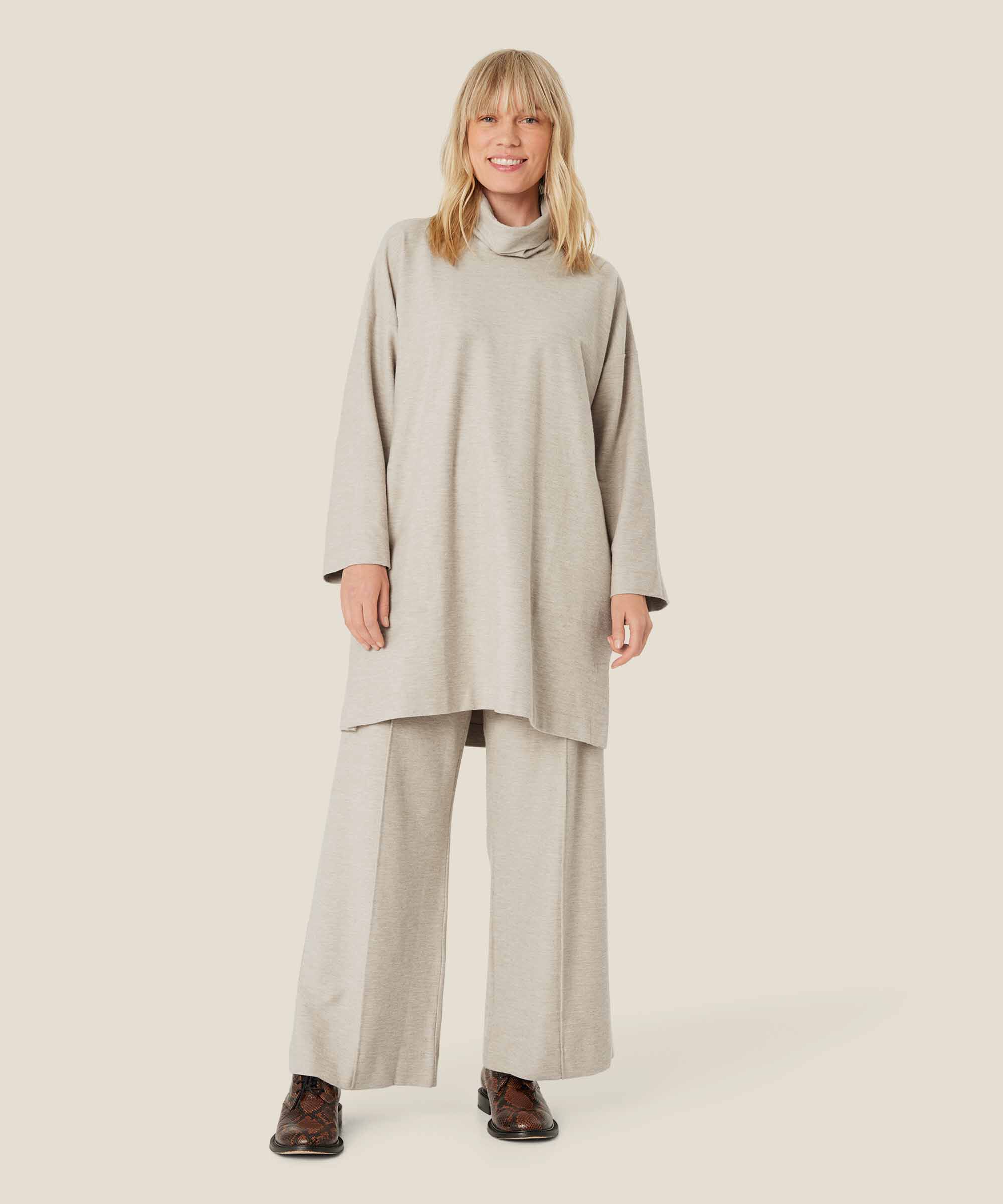 Pilvi JERSEY Byxor, Beige melange