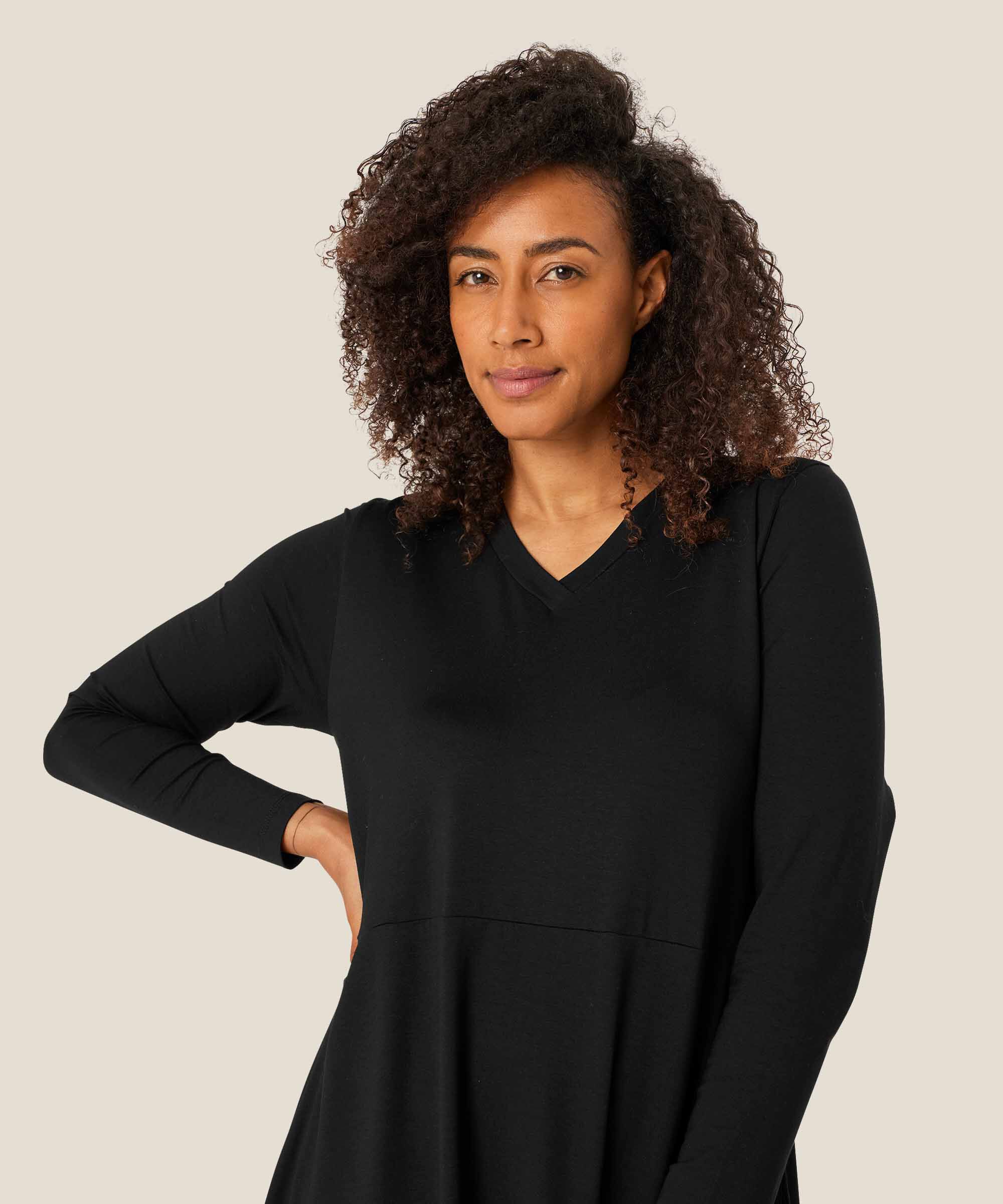 Natsuko JERSEY Klänning, Black