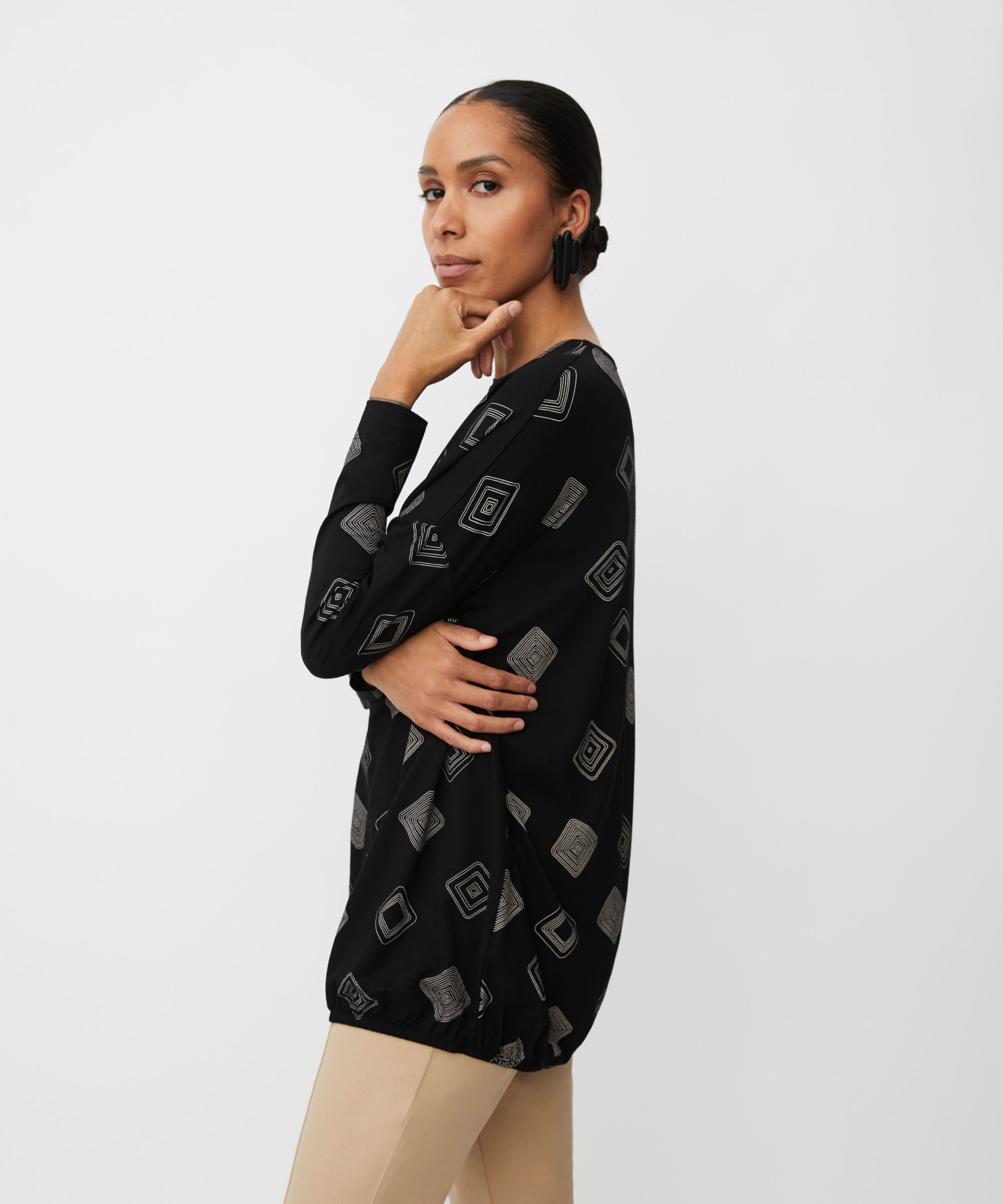 Baggy JERSEY topp, Black