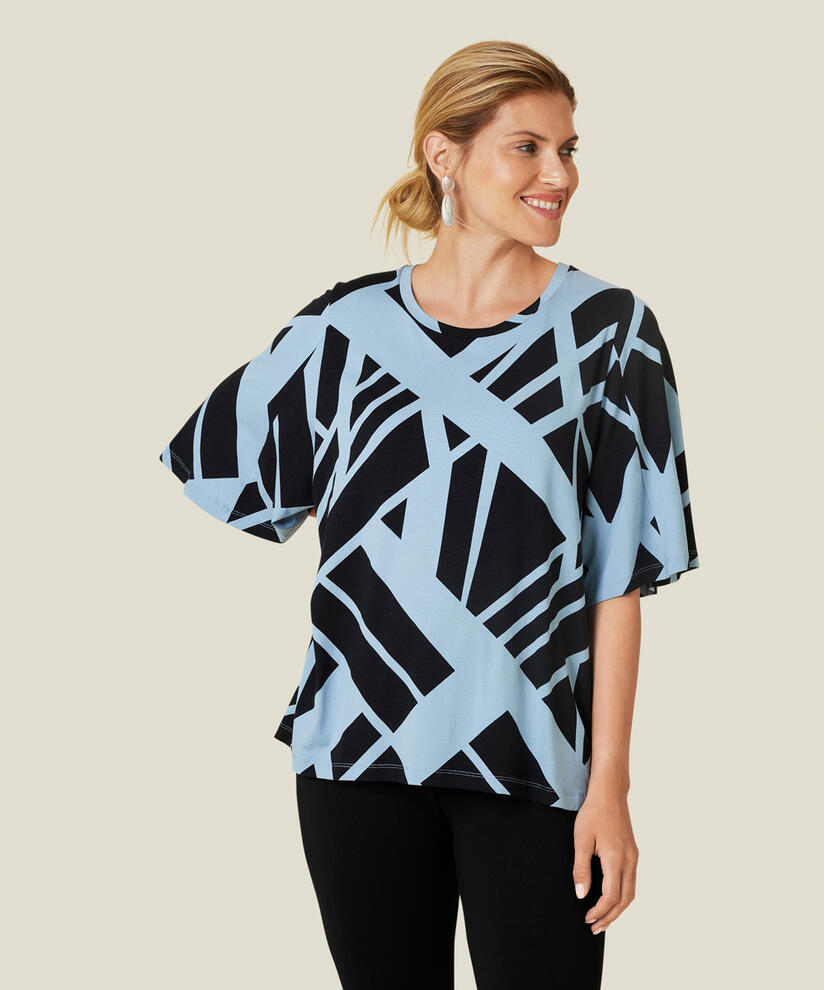 BESSANA JERSEY TOPP, Faded Denim