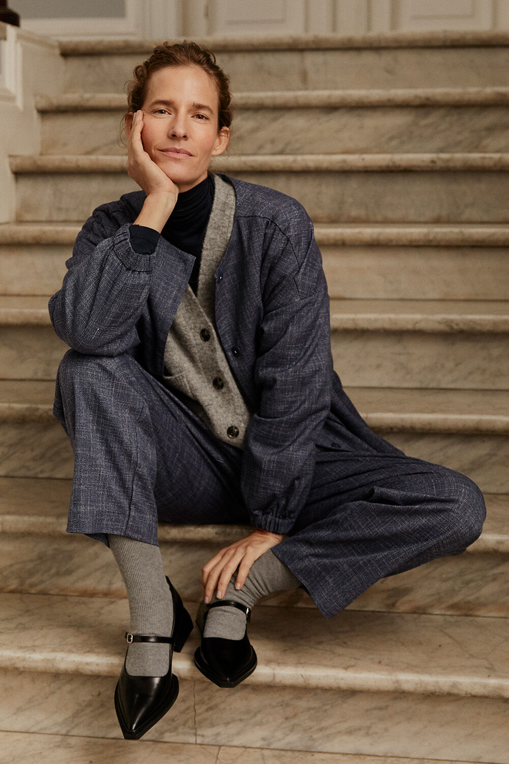 Jettana Jacka - Navy Blazer, Brooklyn JERSEY Topp - Black, Philadelphia Byxor - Navy Blazer, Lexie Kofta - Navy Blazer