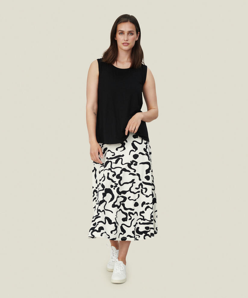 SABRINA JERSEY KJOL, Black