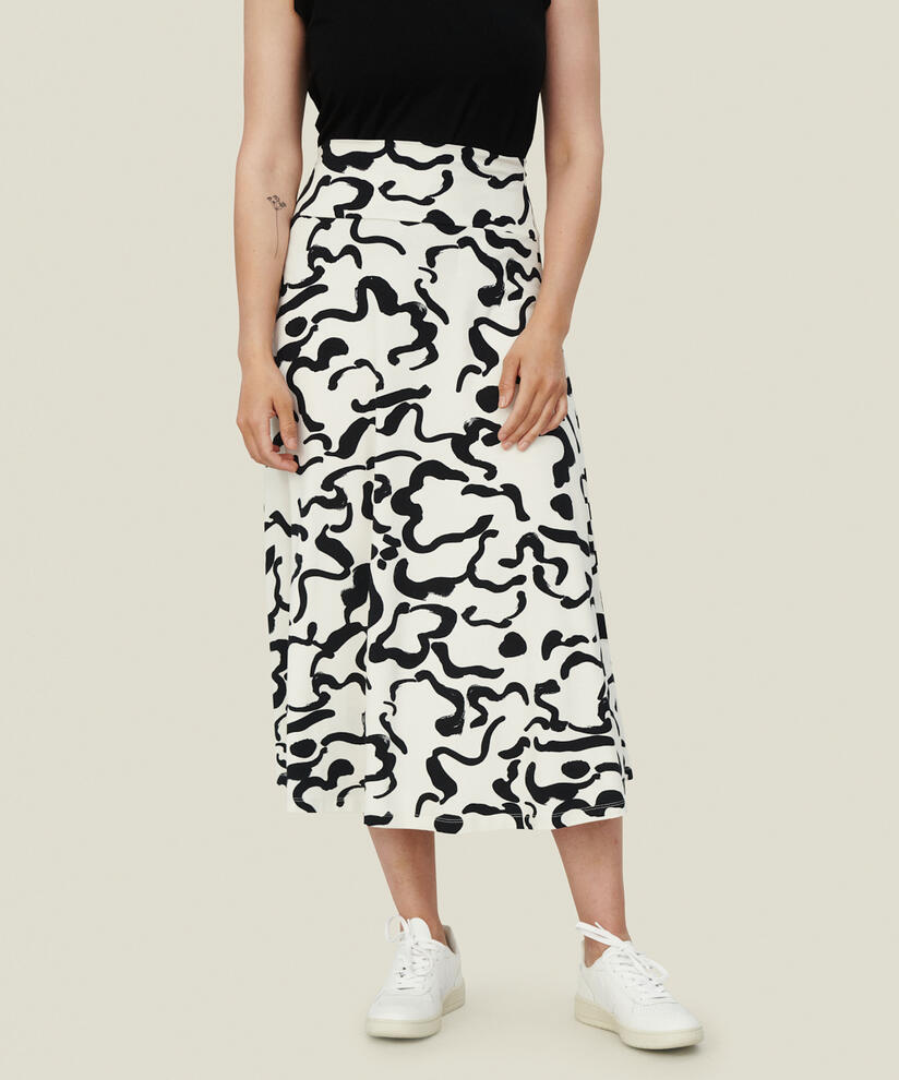 SABRINA JERSEY KJOL, Black