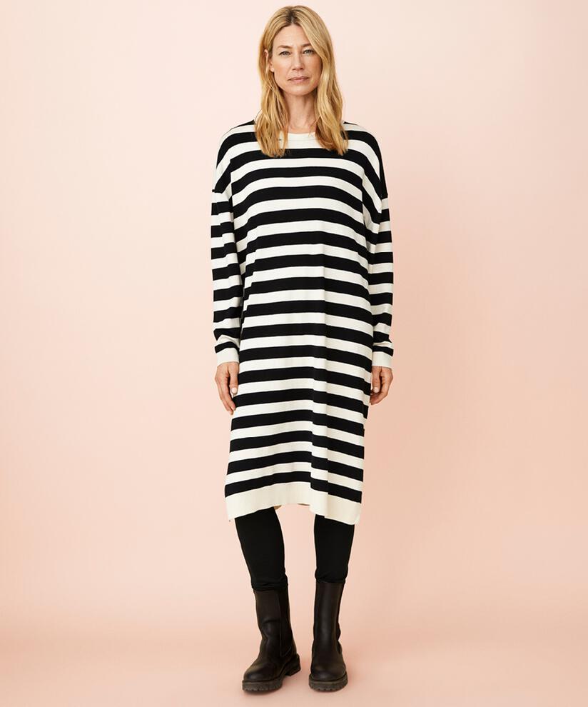 Nalba Klänning, Black/Whitec.