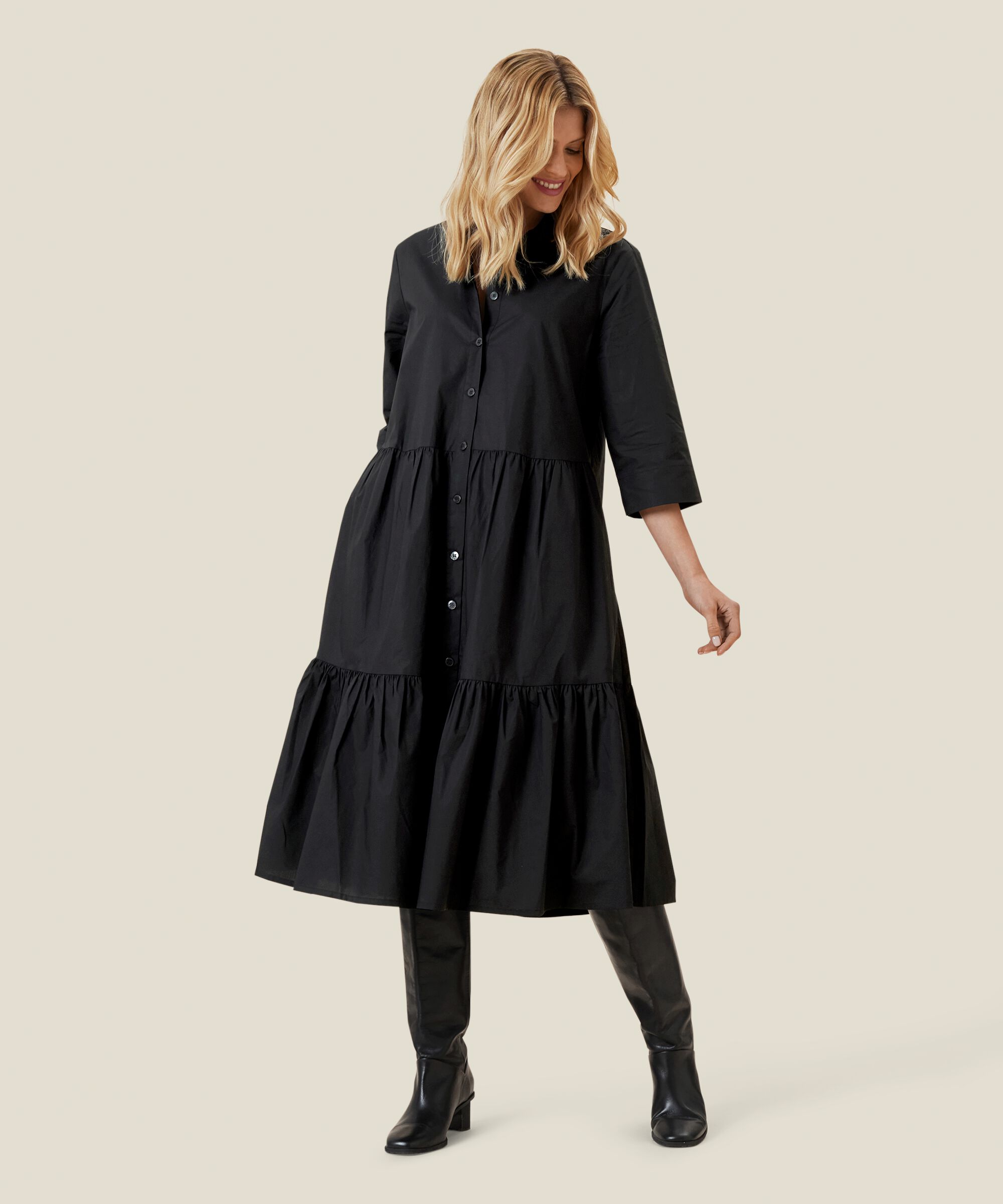NYDILLA SKJORTKLÄNNING, Black