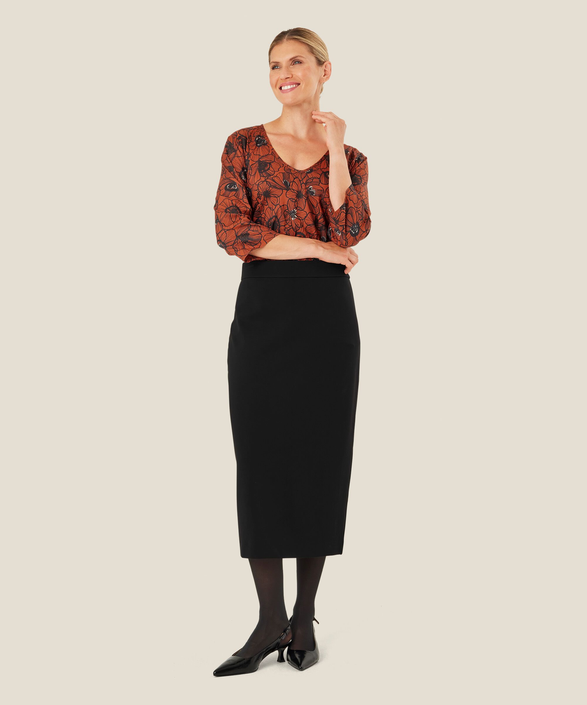 Stephanie JERSEY Kjol, Black