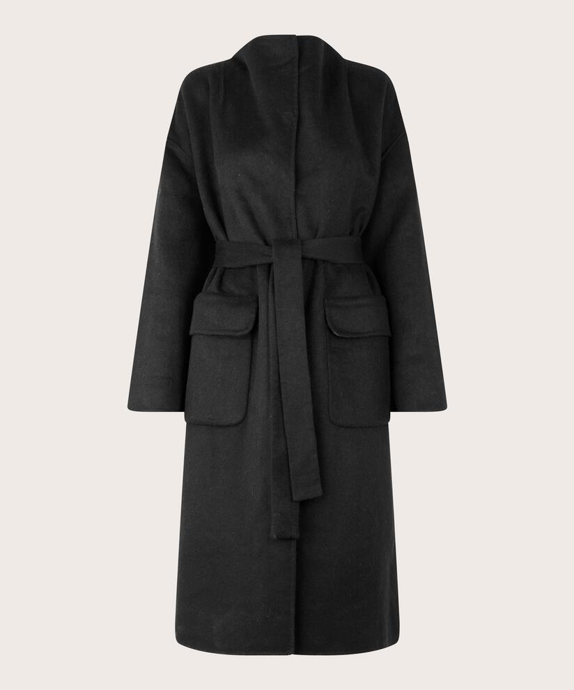 Tora Uldkappa, Black/m.grey.m