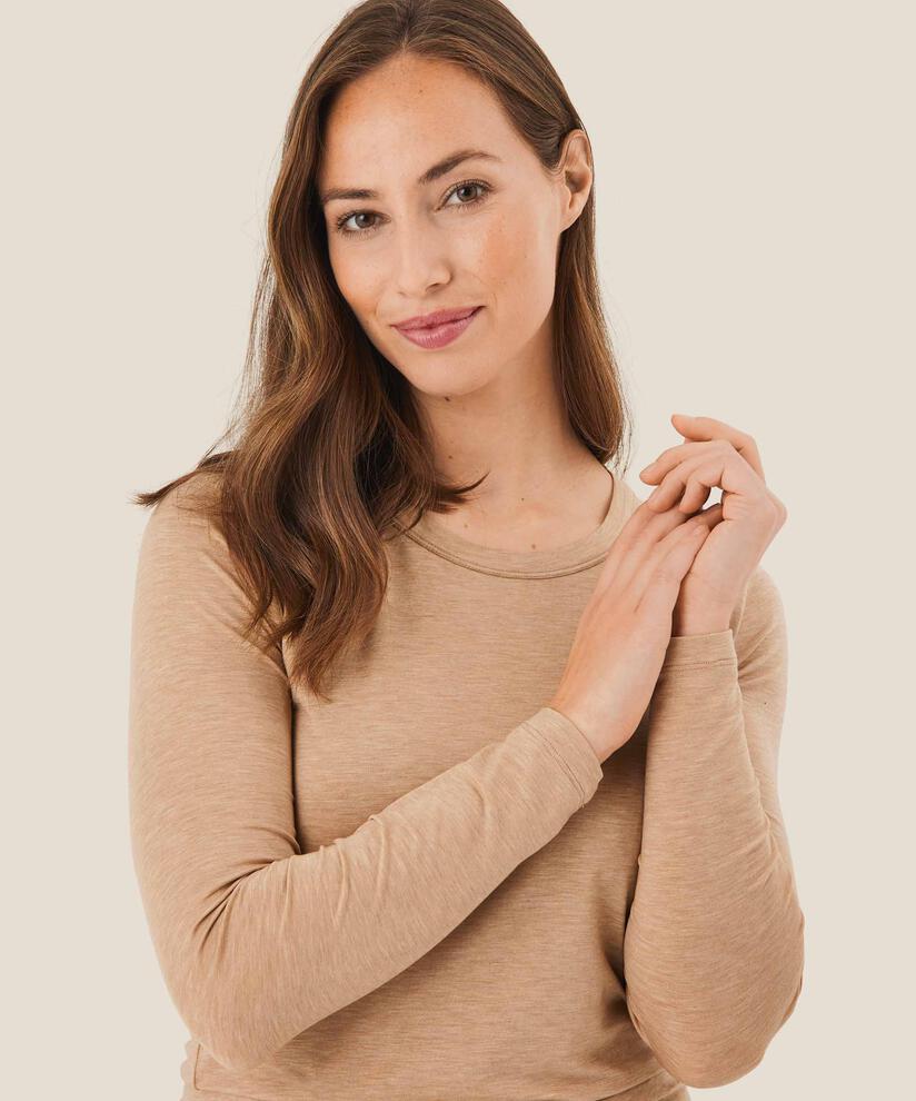 Doritla JERSEY Topp, Toffee Melange