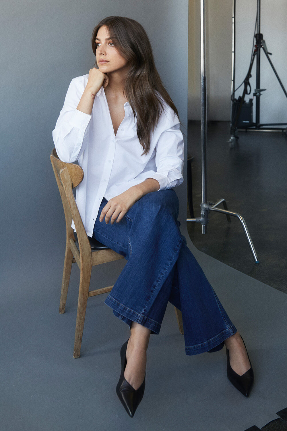 Imma Skjorta - White, Passang Byxor - Blue Denim